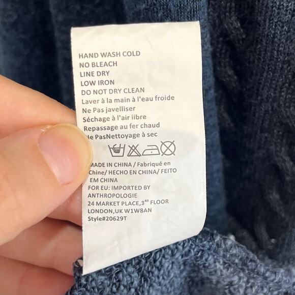 TINY Anthropologie Stratigraphy Cardigan Open Front Tunic Slub Cableknit Size L - Picture 9 of 10